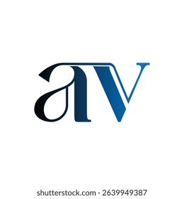 AV modern, minimalist wordmark logo design focusing on clean typography and timeless style, featuring sleek initials that convey professionalism, sophistication, and lasting brand identity.