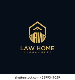 Logotipo inicial de monograma AV para lawhiener con diseño de hogar de forma