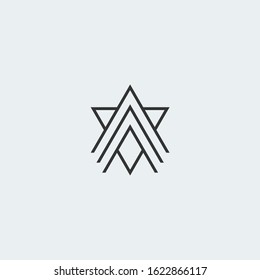 A-V monogram logo in outline style