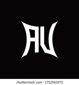 AV monogram logo with sharped shape design template isolated on black background