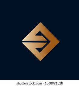 AV monogram.Typographic icon with letter a and letter v in geometric, modern, corporate style.Lettering sign isolated on dark background.Uppercase initials forming a stylized abstract arrow shape.