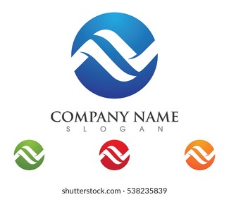 A , AV, N Letter Logo Template vector icon