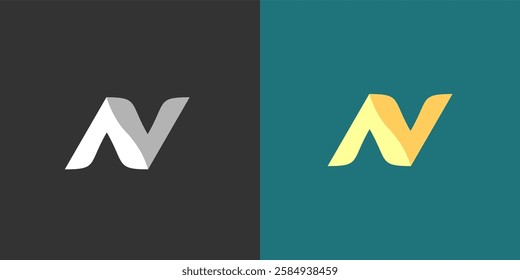 AV and N letter simple minimalis logo ilustration