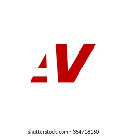 AV Negative Space Letter Logo Red