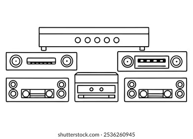 AV Receiver Line Art Illustration Guide for Simple Tech Drawings (4)