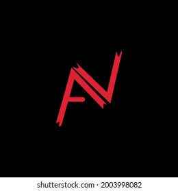 Arte de diseño de logotipo rojo AV