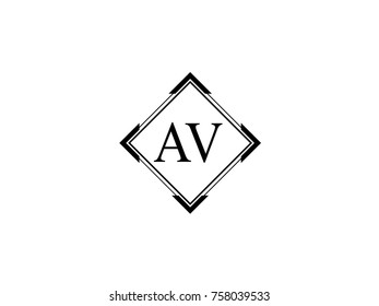 AV square shape vintage logo