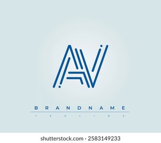 AV Technology Letter Logo Template. This tech letter logo is a graphic mark that uses letters to represent a technology company.