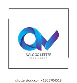 av a v circle lowercase design of alphabet letter combination with infinity suitable as a logo for a company or business - Vector