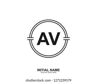 AV A V Initial logo letter with minimalist concept vector