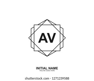AV A V Initial logo letter with minimalist concept vector
