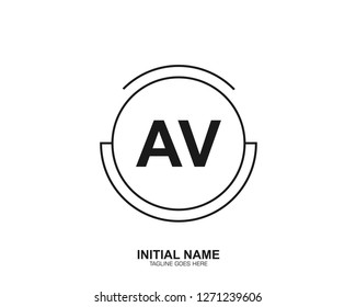 AV A V Initial logo letter with minimalist concept vector