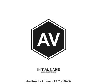AV A V Initial logo letter with minimalist concept vector