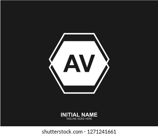AV A V Initial logo letter with minimalist concept vector