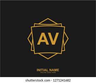 AV A V Initial logo letter with minimalist concept vector