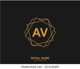AV A V Initial logo letter with minimalist concept vector