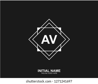 AV A V Initial logo letter with minimalist concept vector