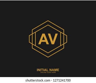 AV A V Initial logo letter with minimalist concept vector
