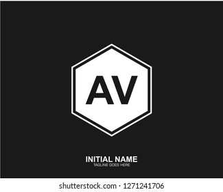 AV A V Initial logo letter with minimalist concept vector