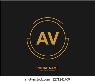 AV A V Initial logo letter with minimalist concept vector