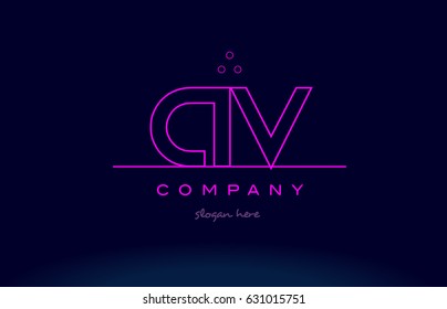 av a v letter alphabet text pink purple dots contour line creative company logo vector icon design template