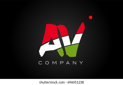 AV A V letter logo combination alphabet vector creative company icon design template modern