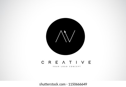 AV A V Logo Design with Black and White Creative Icon Text Letter Vector.