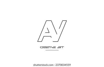 AV, VA, A, V letras abstractas monograma