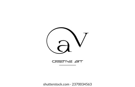 AV, VA, A, V abstract letters logo monogram