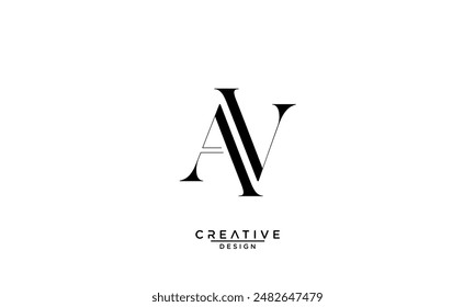AV, VA, A, V, Abstract Letters Logo Monogram