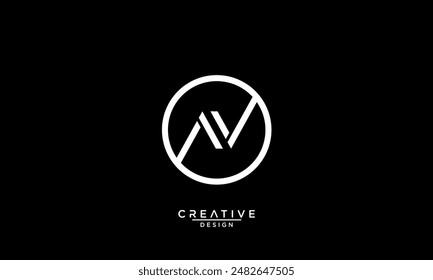 AV, VA, A, V, Letras Abstractas Logo Monograma