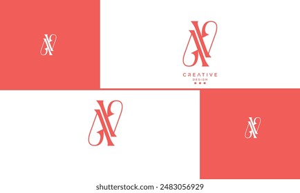 AV, VA, A, V, Abstrakte Buchstaben Logo-Monogramm