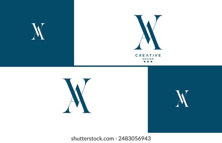 AV, VA, A, V, Letras Abstractas Logo Monograma