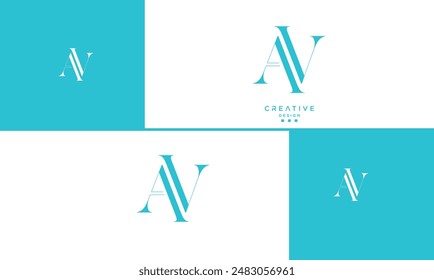 AV, VA, A, V, Abstract Letters Logo Monogram