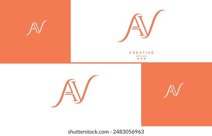 AV, VA, A, V, Abstract Letters Logo Monogram