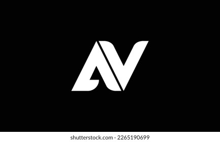 AV, VA, logotipo de letras abstractas Monograma