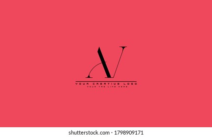 AV VA abstract vector logo monogram template