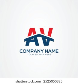 Elemento de diseño de logotipo de letras modernas creativas AV o VA
