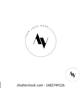 AV VA Letter Logo Design Template Vector