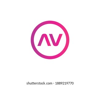 PLANTILLA DE VECTOR DE DISEÑO DE LOGOTIPO AV VA LETTER