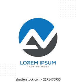 AV or VA letter round Logo Design Vector Template In Modern Creative Minimal Style