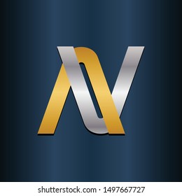 AV VA NZ ZN Double Initial Alphbet letters Logo