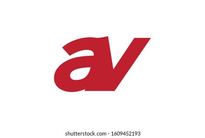 av or va and a or v Lowercase Letter Initial Logo Design Template Vector Illustration