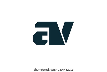 av or va and a or v Lowercase Letter Initial Logo Design Template Vector Illustration