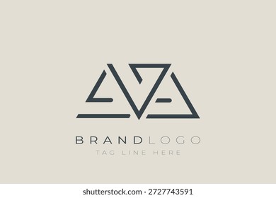 AVA Logo-Design mit abstrakten Buchstaben. Modernes Business-Logo-Design mit abstrakter Typografie und zeitgenössischem Stil