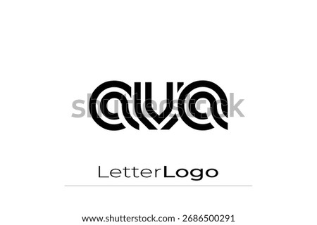 AVA Creative Unique Modern Letter Logo Design. Elegant Monogram Logo Design with Decorative Elements and Typography