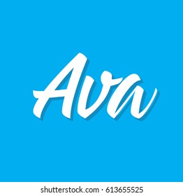 ava, text design. Vector calligraphy. Typography poster. Usable as background.