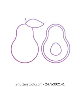 avacado icon with white background vector stock illustration