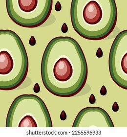 Avacado. A set of hand-drawn vegetables. Pattern.