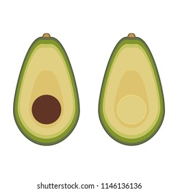 Avacado vector illustration. Half avacado fruit vector illustration